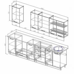 Кухонный гарнитур Антрацит 2800 (Стол. 26мм) в Ноябрьске - noyabrsk.mebel24.online | фото 2