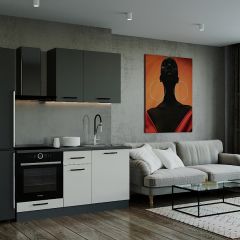Кухонный гарнитур Лофт 1600 (Стол. 26мм) в Ноябрьске - noyabrsk.mebel24.online | фото