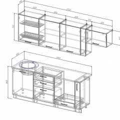 Кухонный гарнитур Шампань 2550 (Стол. 26мм) в Ноябрьске - noyabrsk.mebel24.online | фото 2