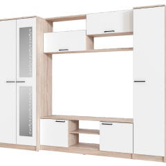 Гостиная МГС 3 Исполнение 1 (Дуб сонома/Белый) в Ноябрьске - noyabrsk.mebel24.online | фото 2