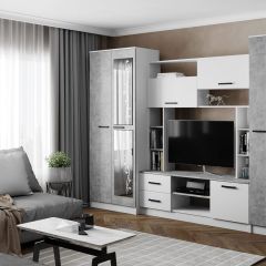 Гостиная СОЛО ЛДСП Белый /ЛДСП Ателье светлое в Ноябрьске - noyabrsk.mebel24.online | фото