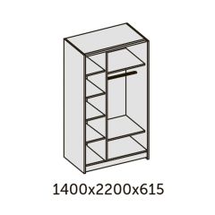 ИННЭС-5 Шкаф-купе 2-х дв. 1400 (2дв. Ф1 - бодега белая) в Ноябрьске - noyabrsk.mebel24.online | фото 2