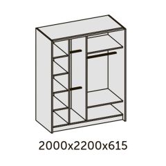 ИННЭС-5 Шкаф-купе 2-х дв. 2000 (2дв. Ф4 - венге вставка зеркало) в Ноябрьске - noyabrsk.mebel24.online | фото 2