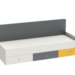 Клео К-1 Кровать арт.010 900*2000 (б/матр.), (ЛДСП графит-миндаль-солнечный) в Ноябрьске - noyabrsk.mebel24.online | фото