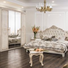 Комод 4 ящика с Зеркалом ППУ (крем) коллекция Патрисия в Ноябрьске - noyabrsk.mebel24.online | фото 5