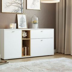 ЛАНС Комод К101 (дуб бунратти/белый) в Ноябрьске - noyabrsk.mebel24.online | фото