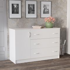 Комод Лофт (3 ящика/1 дверца) Белый в Ноябрьске - noyabrsk.mebel24.online | фото
