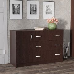 Комод Лофт (3 ящика/1 дверца) Венге в Ноябрьске - noyabrsk.mebel24.online | фото