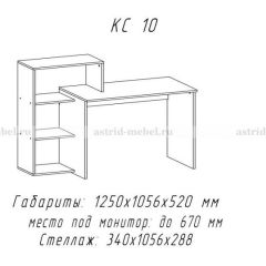 Компьютерный стол №10 (Анкор белый) в Ноябрьске - noyabrsk.mebel24.online | фото