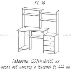 Компьютерный стол №16 (Анкор темныйанкор темный) в Ноябрьске - noyabrsk.mebel24.online | фото