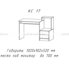 Компьютерный стол №17 (Анкор темныйанкор темный) в Ноябрьске - noyabrsk.mebel24.online | фото 1