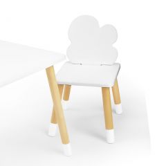Комплект детской мебели стол и два стула Облачко (Белый/Белый/Береза) в Ноябрьске - noyabrsk.mebel24.online | фото