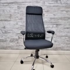 Кресло Barneo K-115 для персонала (черная ткань, черная сетка) в Ноябрьске - noyabrsk.mebel24.online | фото 1