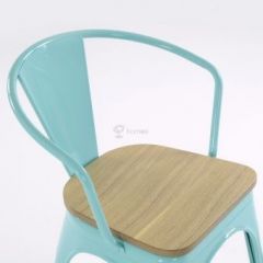 Кресло Barneo N-245 Tolix style Wood  (RAL6027 бирюзовый) в Ноябрьске - noyabrsk.mebel24.online | фото 3