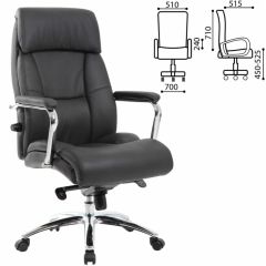 Кресло BRABIX PREMIUM "Phaeton EX-502" (кожа с компаньоном, хром, черное) 530882 в Ноябрьске - noyabrsk.mebel24.online | фото 2