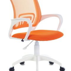 Кресло BRABIX "Fly MG-396W", пластик белый, сетка, оранжевое, 532401, MG-396W_532401 в Ноябрьске - noyabrsk.mebel24.online | фото