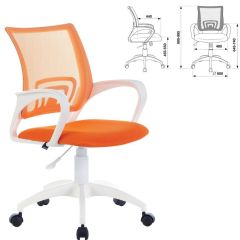 Кресло BRABIX "Fly MG-396W", пластик белый, сетка, оранжевое, 532401, MG-396W_532401 в Ноябрьске - noyabrsk.mebel24.online | фото 2