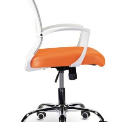 Кресло BRABIX "Wings MG-306", пластик белый, хром, сетка, серое/оранжевое, 532011 в Ноябрьске - noyabrsk.mebel24.online | фото 3