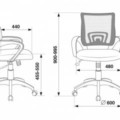 Кресло Бюрократ CH-695N/DG/TW-11 серый TW-04 черный TW-11 в Ноябрьске - noyabrsk.mebel24.online | фото 4