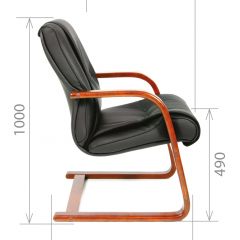 Кресло для посетителя CHAIRMAN  653 V (Кожа) Черное в Ноябрьске - noyabrsk.mebel24.online | фото 5