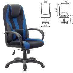 Кресло компьютерное BRABIX PREMIUM "Rapid GM-102" (экокожа/ткань, черное/синее) 532106 в Ноябрьске - noyabrsk.mebel24.online | фото 2