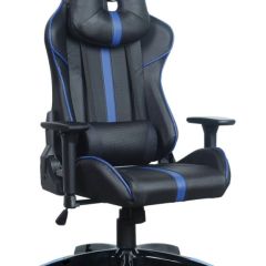 Кресло компьютерное BRABIX "GT Carbon GM-120" (черное/синее) 531930 в Ноябрьске - noyabrsk.mebel24.online | фото
