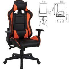 Кресло компьютерное BRABIX "GT Racer GM-100" (черное/оранжевое) 531925 в Ноябрьске - noyabrsk.mebel24.online | фото 2