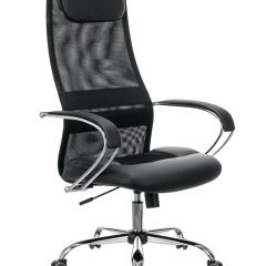 Кресло офисное BRABIX PREMIUM "Stalker EX-608 CH" (хром, ткань-сетка/кожзам, черное) 532091 в Ноябрьске - noyabrsk.mebel24.online | фото