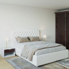 Кровать Берлин с ПМ 1400 (экокожа белая) в Ноябрьске - noyabrsk.mebel24.online | фото