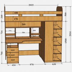 Кровать-чердак Аракс в Ноябрьске - noyabrsk.mebel24.online | фото 4