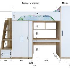 Кровать-чердак Тея + Шкаф-Пенал Тея в Ноябрьске - noyabrsk.mebel24.online | фото 2