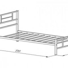 Кровать металлическая "Кадис 900х1900" Черный в Ноябрьске - noyabrsk.mebel24.online | фото 2