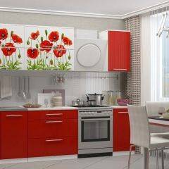 МАКИ КРАСНЫЕ Кухонный гарнитур 2.0 в Ноябрьске - noyabrsk.mebel24.online | фото