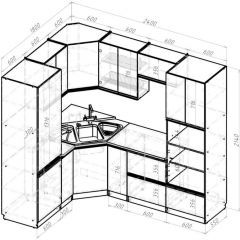 Кухонный гарнитур Ноктюрн оптима 1800х2400 мм в Ноябрьске - noyabrsk.mebel24.online | фото 2