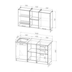 Кухонный гарнитур Ольга медиум 4 1400 мм в Ноябрьске - noyabrsk.mebel24.online | фото 2