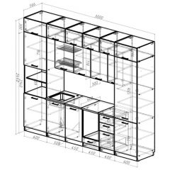 Кухонный гарнитур Сапфир экстра 3000 мм в Ноябрьске - noyabrsk.mebel24.online | фото 2