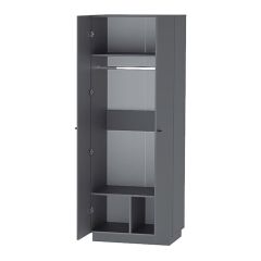 Квадро ШК-1 Шкаф 2дв. (ЛДСП графит) в Ноябрьске - noyabrsk.mebel24.online | фото 2