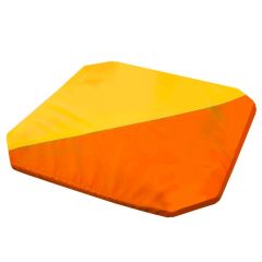 Мат гимнастический 1,3x1,3x0,05м складной скошенные углы цв.оранжевый-желтый в Ноябрьске - noyabrsk.mebel24.online | фото 1
