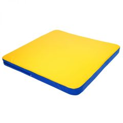 Мат гимнастический 1,36х1,36х0,08м складной закругленные углы цв. синий-желтый (для ДСК Игрунок) в Ноябрьске - noyabrsk.mebel24.online | фото