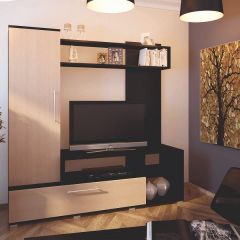 Мини-стенка Линда (венге/дуб млечный) в Ноябрьске - noyabrsk.mebel24.online | фото 2