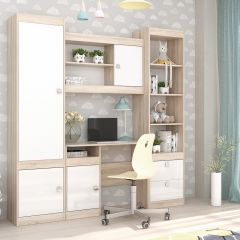 Подростковая Галактика (Дуб Сонома/Белый глянец) в Ноябрьске - noyabrsk.mebel24.online | фото 5