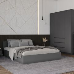 МОРИ КРМ 1600.1/1 Кровать (настил) графит в Ноябрьске - noyabrsk.mebel24.online | фото