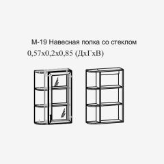 Париж №19 Навесная полка с зеркалом (ясень шимо свет/серый софт премиум) в Ноябрьске - noyabrsk.mebel24.online | фото 2