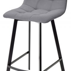 Полубарный стул CHILLI-QB SQUARE серый #27, велюр / черный каркас (H=66cm) М-City в Ноябрьске - noyabrsk.mebel24.online | фото 1