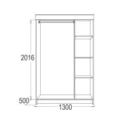 МИРАЖ 11 (1300) Шкаф для платья и белья в Ноябрьске - noyabrsk.mebel24.online | фото 2