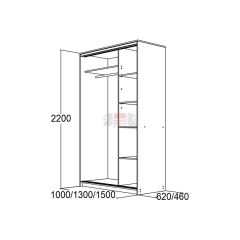 МИРАЖ 13.1 (620) Шкаф для платья и белья в Ноябрьске - noyabrsk.mebel24.online | фото 5