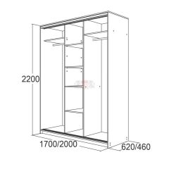 МИРАЖ 17.1 (620) 1 зеркало Шкаф для платья и белья в Ноябрьске - noyabrsk.mebel24.online | фото 5