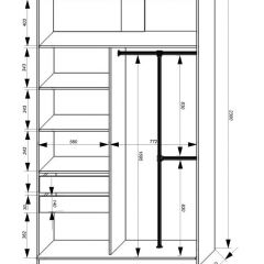 Шкаф-купе 1400 серии SOFT D8+D2+B2+PL4 (2 ящика+F обр.штанга) профиль «Графит» в Ноябрьске - noyabrsk.mebel24.online | фото 3