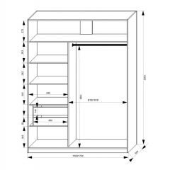 Шкаф-купе 1500 серии NEW CLASSIC K3+K3+B2+PL1 (2 ящика+1 штанга) профиль «Капучино» в Ноябрьске - noyabrsk.mebel24.online | фото 3