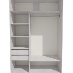 Шкаф-купе 1500 серии SILVER S1+S1+B2+PL2 (2 ящика+1 штанга+1 полка) профиль «Серебро» в Ноябрьске - noyabrsk.mebel24.online | фото 2